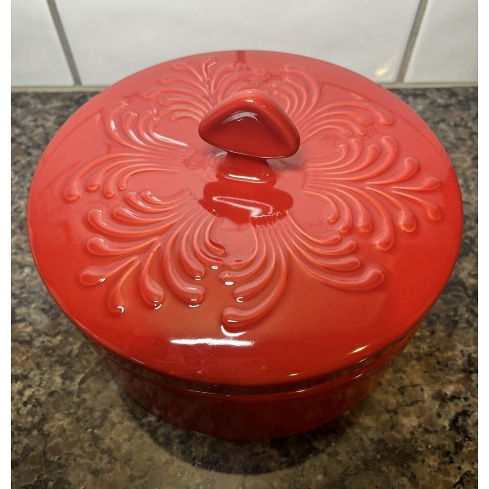 Chantal Red Talavera Stoneware Freezer, Microwave, Oven & Dishwasher Safe